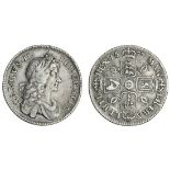 Charles II (1660-85), Shilling, 1677, rev. six strings to harp (ESC 542 {1050}; S.3375), dig ab...