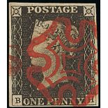 Great Britain 1840 One Penny Black Plate III BH good to large margins all round, crisp, bright...