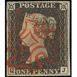 Great Britain 1840 One Penny Black Plate III QJ good to large margins all round, crisp and prac...