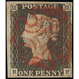 Great Britain 1840 One Penny Black Plate III RF grey-black shade, good to large margins all rou...