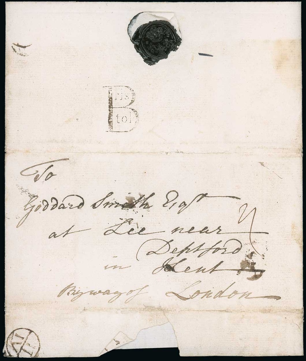 Great Britain Postal History 1742 (9 June) entire letter to Deptford "By way of London",