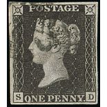 Great Britain 1840 One Penny Black Plate VI SD good to large margins all round, black Maltese C...