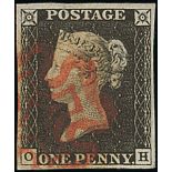 Great Britain 1840 One Penny Black Plate III OH good to large margins all round, red Maltese Cr...