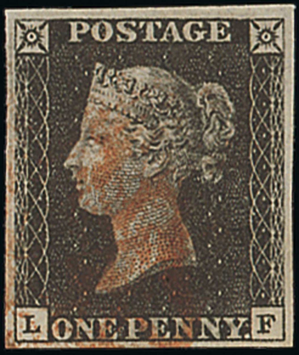 Great Britain 1840 One Penny Black Plate VII LF greyish black shade, good to large margins all...