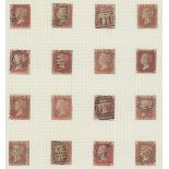 Great Britain 1864-79 One Penny Plate Numbers Selection of 171, apparently complete, including...