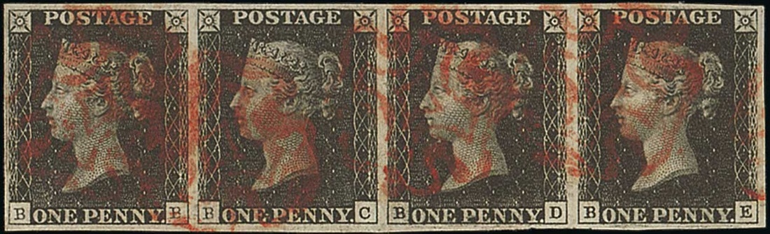 Great Britain 1840 One Penny Black Plate V