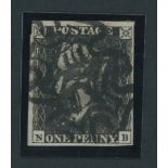 Great Britain 1840 One Penny Black Plate VI NB good to large margins all round and showing a tr...