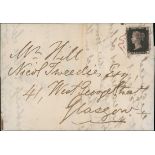 Great Britain 1840 One Penny Black Plate VI TI intense black shade, margins all round and showi...