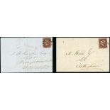 Great Britain 1841-53 One Penny Red-Brown Numbers in Maltese Cross cancellations: Complete set...