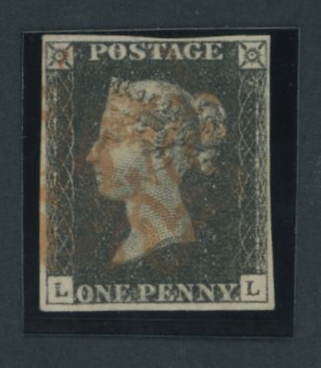 Great Britain 1840 One Penny Black Plate VII LL close to large margins, red Maltese Cross cance...