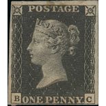 Great Britain 1840 One Penny Black Plate II