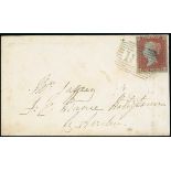 Great Britain 1854-57 Watermark Small Crown, Perforation 16 1d. tied to envelope dated 21 March...