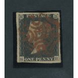 Great Britain 1840 One Penny Black Plate Ia HH good to large margins all round,