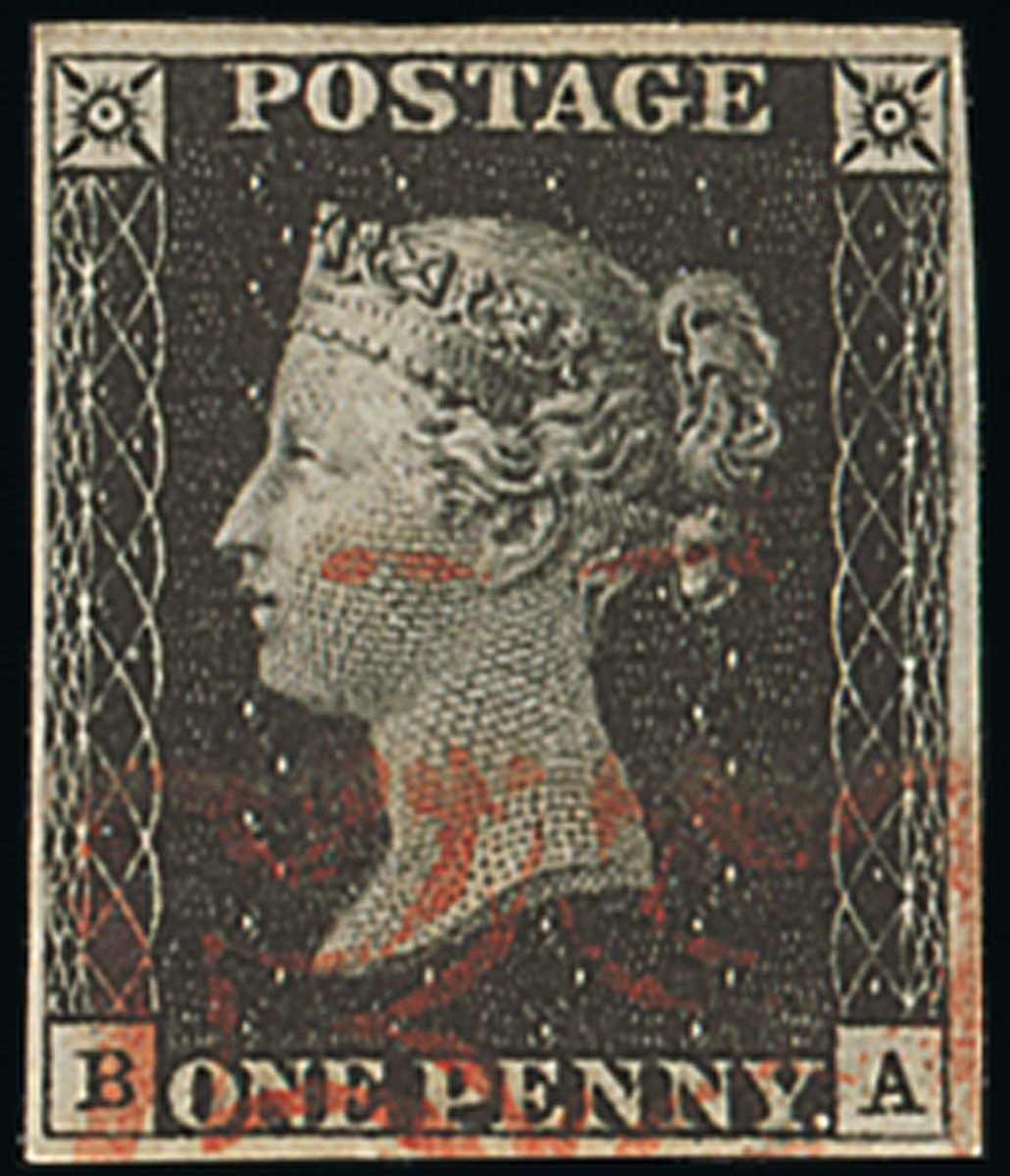 Great Britain 1840 One Penny Black Plate Ib BA good to large margins all round, red Maltese Cro...