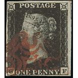 Great Britain 1840 One Penny Black Plate III GF close to large margins all round and showing a...