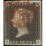 Great Britain 1840 One Penny Black Plate II BJ good to large margins all round, red Maltese Cro...