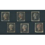 Great Britain 1840 One Penny Black Plate II IF, MF, NB, SG, TK and TL (double letter T),