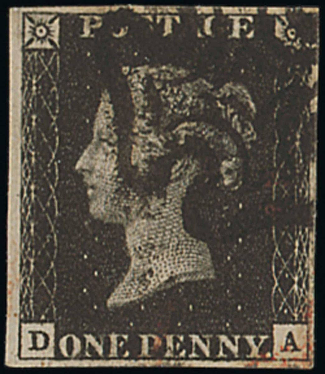 Great Britain 1840 One Penny Black Plate Ib DA good to large margins all round, black Maltese C...