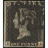 Great Britain 1840 One Penny Black Plate Ib DA good to large margins all round, black Maltese C...