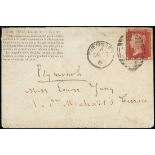 Great Britain 1864-79 One Penny Plate Numbers Plate 110: SD, tied to envelope dated 27 Dec. 186...