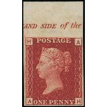 Great Britain 1864-79 One Penny Plate Numbers Plate 111: Imprimatur lettered AH, full sheet mar...