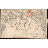 Great Britain 1840 Mulready One Penny Lettersheets A23, dated 9 May 1840 (first Saturday), to B...