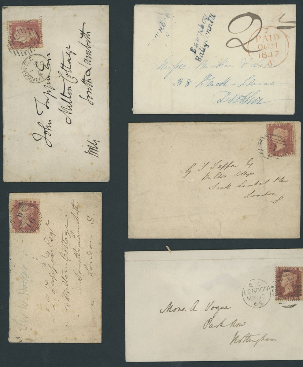 Great Britain Postal History 1846-1900, selection of thirty-three entires or envelopes, - Image 2 of 9