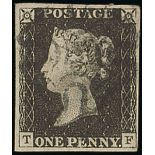 Great Britain 1840 One Penny Black Plate III TF good to large margins all round, black Maltese...