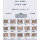 Great Britain 1870-79 Halfpenny Set of Plate numbers 1-20 (15), used except Plate 10 which is p...