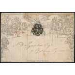 Great Britain 1840 Mulready One Penny Lettersheets A230, dated 22 April 1841 to Golden Square,...