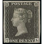 Great Britain 1840 One Penny Black Plate VI TL, unused (regummed), just clear to good margins,...