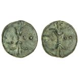 Roman Republic, Rome (c. 235 BC), Æ Triens, 87.62g, 47.5mm, thunderbolt and club, rev. same ty...