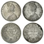 British India, Victoria (1837-1901), Rupees (2), 1880, Bombay, bottom left-hand flower on rever...