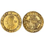 Charles I (1625-49), Unite, group D, Tower (under King), 8.94g, m.m. anchor [flukes to right],...