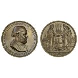 Abdul Aziz, Sultan of Turkey, Visit to the City of London, 1867, copper medal, by J. S. & A. B....