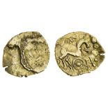 Atrebates and Regni, uninscribed coinage (c. 60-50 BC), gold Quarter-Stater, 1.38g, 'Selsey Dah...