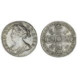 Anne (1702-14), pre-Union, Shilling, 1702, first laureate and draped bust left, rev. crowned sh...