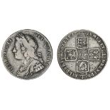 George II (1727-60), Shilling, 1728, young laureate, draped and cuirassed bust left, rev. crown...