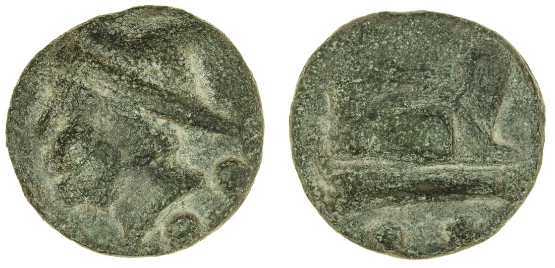 Roman Republic, Rome (c. 225-217 BC), Æ Sextans, 41.6g, 34mm, head of Mercury left, wearing win...