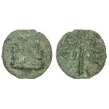 Italy, Etruria, Volaterrae (c. 3rd Century BC), Æ As, 144g, 58mm, beardless Janiform head, wear...