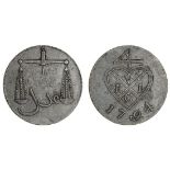 India, East India Company, Bombay Presidency, AE 1½-Pice, 1794, Soho mint, only proof issues f...