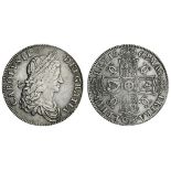 Charles II (1660-1685), Crown, 1662, first laureate and draped bust right, rose below, rev. cro...