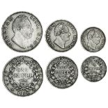 India, East India Company, William IV (1830-37), Rupee, Half-Rupee, Quarter-Rupee, 1835, Calcut...