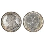 Victoria (1837-1901), Florin, 1893, old 'veiled' head left, rev. crowned Garter shields (S.3939...
