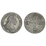 William III (1694-1702), Shilling, 1699, fifth laureate and draped bust right, rev. crowned shi...