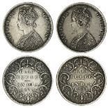 British India, Victoria (1837-1901), Half-Rupees, 1874 (2), Bombay, B / II, different types, w...