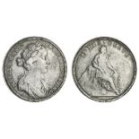 Mary of Modena, Coronation as Queen Consort, 1685, in silver, by J. Roettier, laureate and drap...