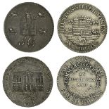 19th Century silver Shilling tokens, Staffordshire (2), Bilston, Rushburn and Wooley (Davis 2);...