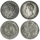George IV (1820-30), Halfcrowns (2), 1823, laureate head left, rev. crowned Garter shield (S.38...