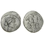 Julius Caesar (49-44 BC), AR Denarius, 3.76g, travelling mint in Spain, c. 46-45 BC, diademed h...